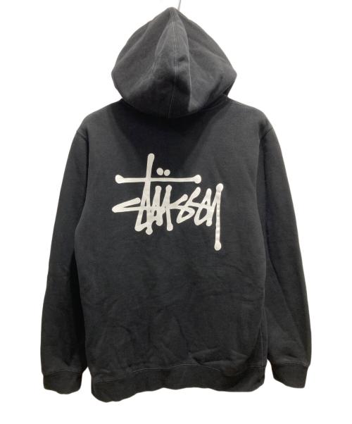 stussy（ステューシー）stussy (ステューシー) ロゴプルオーバーパーカー ブラック サイズ:Mの古着・服飾アイテム