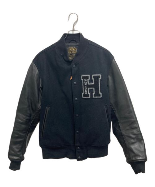 IRON HEART（アイアンハート）IRON HEART (アイアンハート) レザー切り替えスタジャン ブラック×グレー サイズ:XLの古着・服飾アイテム