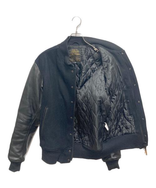 IRON HEART（アイアンハート）IRON HEART (アイアンハート) レザー切り替えスタジャン ブラック×グレー サイズ:XLの古着・服飾アイテム