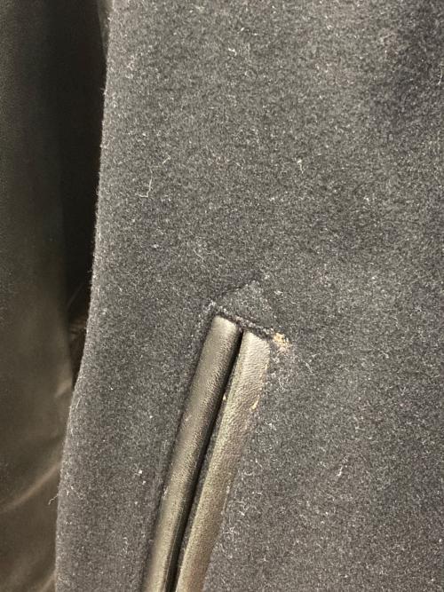 IRON HEART（アイアンハート）IRON HEART (アイアンハート) レザー切り替えスタジャン ブラック×グレー サイズ:XLの古着・服飾アイテム