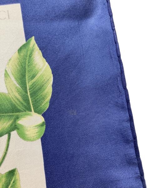 GUCCI（グッチ）GUCCI (グッチ) 総柄大判シルクスカーフ ネイビー×ホワイト サイズ:-の古着・服飾アイテム