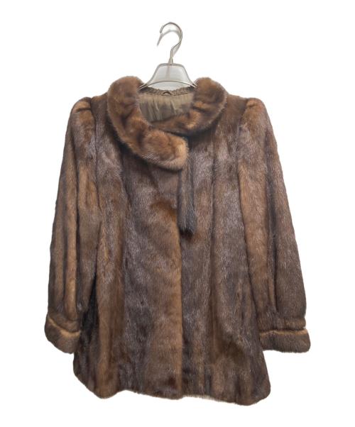 ノーブランド（ノーブランド）ノーブランド (ノーブランド) 毛皮ハーフコート ブラウン サイズ:不明の古着・服飾アイテム