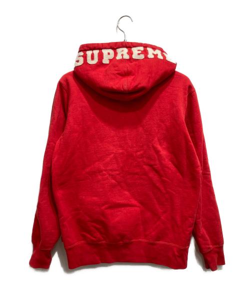 SUPREME（シュプリーム）Supreme (シュプリーム) 15AW FELT HOODED LOGO ZIP UP レッド サイズ:Mの古着・服飾アイテム