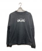 sacai×KAWSサカイ×カウズ）の古着「21AW Flock Print Long Sleeve T-Shirt」｜ブラック