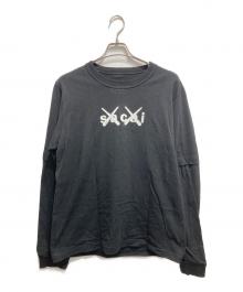 sacai×KAWS（サカイ×カウズ）の古着「21AW Flock Print Long Sleeve T-Shirt」｜ブラック