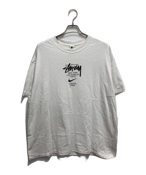 NIKE（ナイキ）NIKE (ナイキ) stussy (ステューシー) INTERNATIONAL TEE／インターナショナル半袖Tシャツ ホワイト サイズ:XLの古着・服飾アイテム