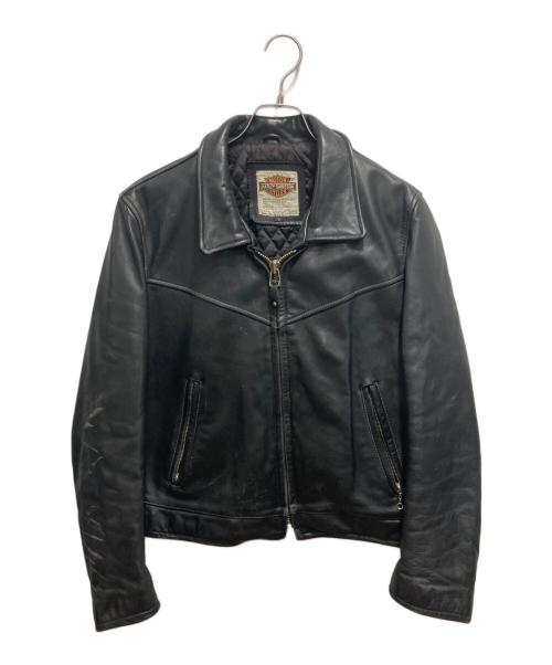 HARLEY-DAVIDSON（ハーレーダビッドソン）HARLEY-DAVIDSON (ハーレーダビッドソン) ライダースジャケット ブラック サイズ:Lの古着・服飾アイテム
