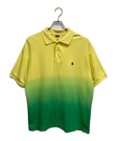 BAPE BY A BATHING APE（ベイプバイアベイシングエイプ）BAPE BY A BATHING APE (ベイプバイアベイシングエイプ) 00s半袖グラデーションポロシャツ イエロー×グリーン サイズ:Lの古着・服飾アイテム