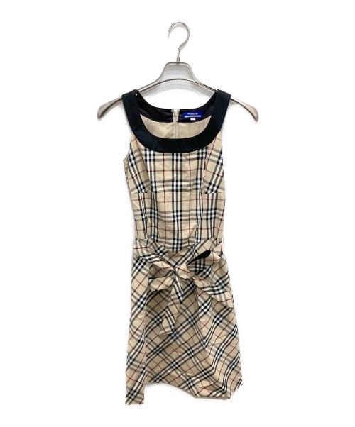 BURBERRY BLUE LABEL（バーバリー ブルー レーベル）BURBERRY BLUE LABEL (バーバリーロンドンブルーレーベル) ノバチェック柄ノースリーブワンピース ブラウン サイズ:36の古着・服飾アイテム