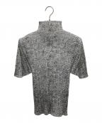 PLEATS PLEASEプリーツプリーズ）の古着「大理石柄半袖プリーツカットソー」｜グレー