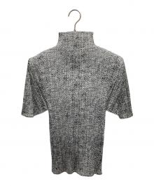 PLEATS PLEASE（プリーツプリーズ）の古着「大理石柄半袖プリーツカットソー」｜グレー