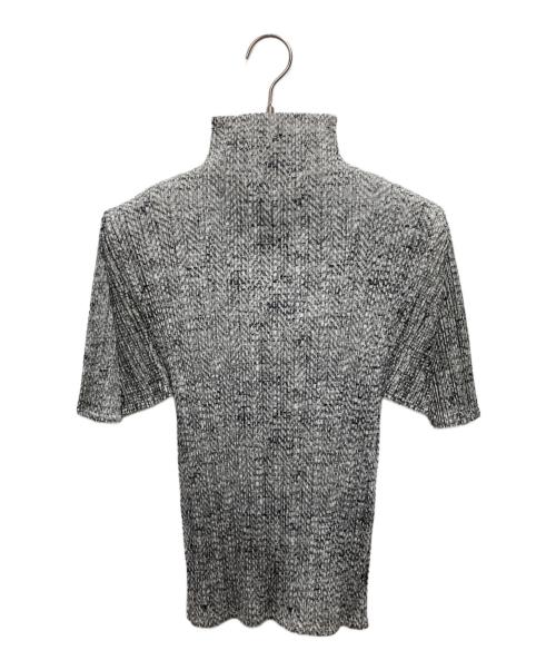 PLEATS PLEASE（プリーツプリーズ）PLEATS PLEASE (プリーツプリーズ) 大理石柄半袖プリーツカットソー グレー サイズ:3の古着・服飾アイテム