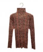 PLEATS PLEASEプリーツプリーズ）の古着「柄プリーツカットソー」｜ブラウン