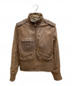 DOLCE & GABBANAドルチェ＆ガッバーナ）の古着「03AWゴートスキンレザージャケット」｜ブラウン