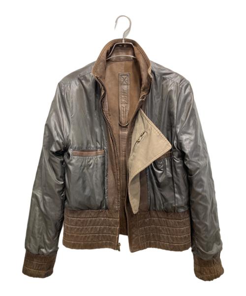 DOLCE & GABBANA（ドルチェ＆ガッバーナ）DOLCE & GABBANA (ドルチェ＆ガッバーナ) 03AWゴートスキンレザージャケット ブラウン サイズ:48の古着・服飾アイテム