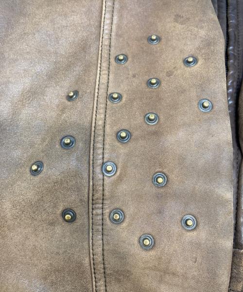 DOLCE & GABBANA（ドルチェ＆ガッバーナ）DOLCE & GABBANA (ドルチェ＆ガッバーナ) 03AWゴートスキンレザージャケット ブラウン サイズ:48の古着・服飾アイテム