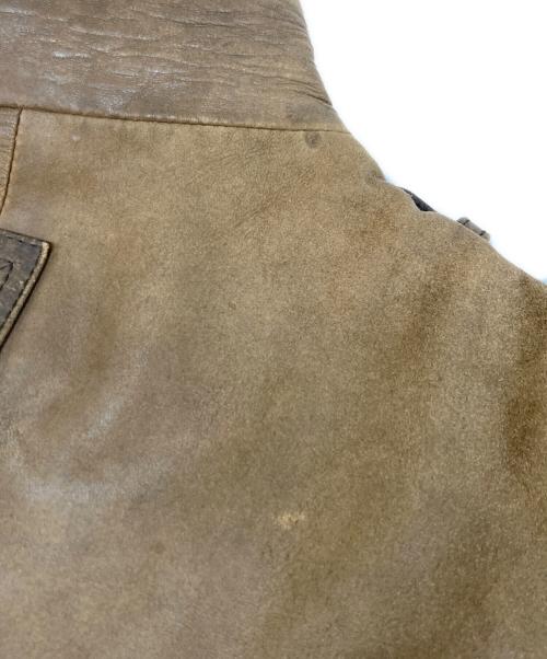 DOLCE & GABBANA（ドルチェ＆ガッバーナ）DOLCE & GABBANA (ドルチェ＆ガッバーナ) 03AWゴートスキンレザージャケット ブラウン サイズ:48の古着・服飾アイテム