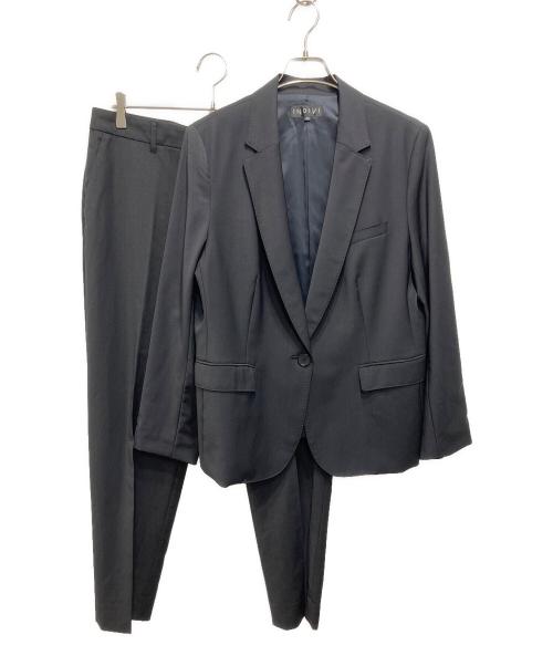 INDIVI（インディヴィ）INDIVI (インディヴィ) セットアップスーツ ブラック サイズ:ジャケット46　パンツ44の古着・服飾アイテム
