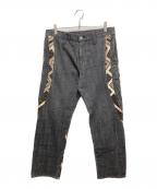JUVENILE DELINQUENTジュベナイル デリンクエント）の古着「西陣織デニムパンツ」｜インディゴ