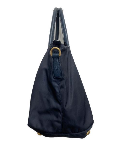 PRADA（プラダ）PRADA (プラダ) 2WAYナイロントートバッグ ネイビーの古着・服飾アイテム