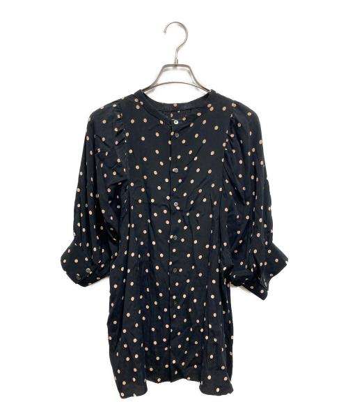 DRESSTERIOR（ドレステリア）DRESSTERIOR (ドレステリア) イペカドットプリントボリュームスリーブブラウス ブラック サイズ:36の古着・服飾アイテム