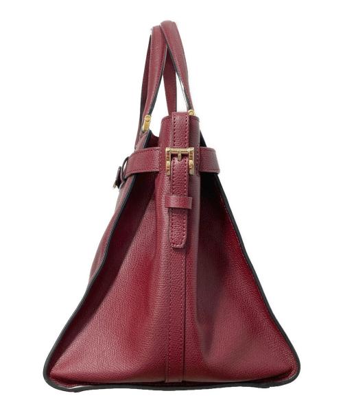 Valextra（ヴァレクストラ）Valextra (ヴァレクストラ) 2way ハンドバッグ ショルダーバッグ　Ｂキューブ ボルドーの古着・服飾アイテム