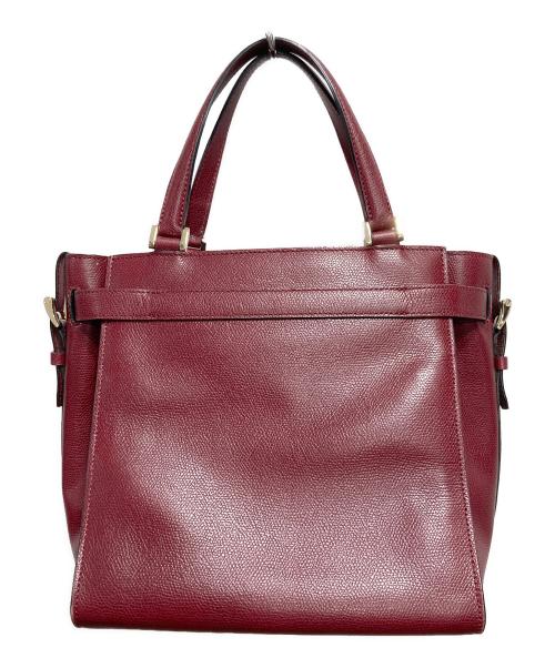 Valextra（ヴァレクストラ）Valextra (ヴァレクストラ) 2way ハンドバッグ ショルダーバッグ　Ｂキューブ ボルドーの古着・服飾アイテム