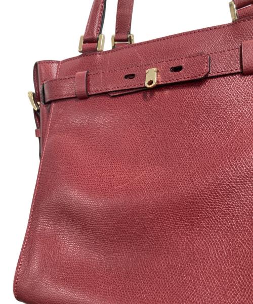Valextra（ヴァレクストラ）Valextra (ヴァレクストラ) 2way ハンドバッグ ショルダーバッグ　Ｂキューブ ボルドーの古着・服飾アイテム