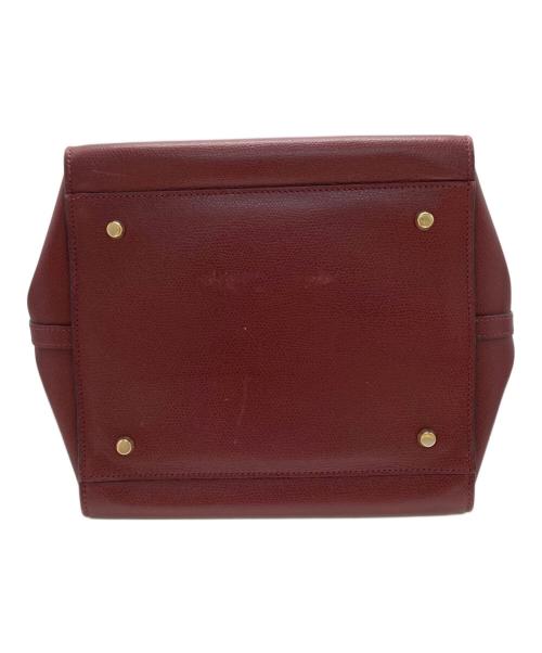 Valextra（ヴァレクストラ）Valextra (ヴァレクストラ) 2way ハンドバッグ ショルダーバッグ　Ｂキューブ ボルドーの古着・服飾アイテム