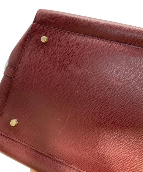 Valextra（ヴァレクストラ）Valextra (ヴァレクストラ) 2way ハンドバッグ ショルダーバッグ　Ｂキューブ ボルドーの古着・服飾アイテム