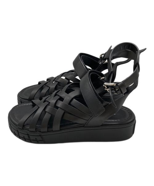 PRADA（プラダ）PRADA (プラダ) メッシュサンダル ブラック サイズ:35.5の古着・服飾アイテム