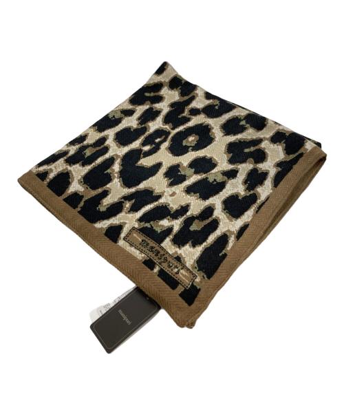 manipuri（マニプリ）manipuri (マニプリ) ウール・シルクブレンド/レオパードストール ブラウンの古着・服飾アイテム