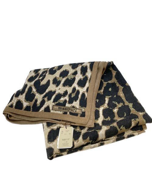 manipuri（マニプリ）manipuri (マニプリ) ウール・シルクブレンド/レオパードストール ブラウンの古着・服飾アイテム