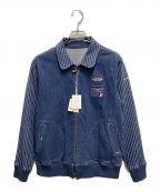 Mademoiselle NON NONマドモアゼルノンノン）の古着「デニムジップジャケット」｜ネイビー