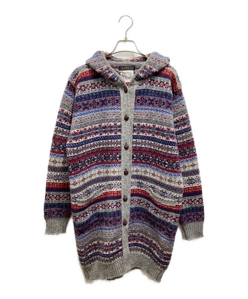 DAMA collection（ダーマコレクション）DAMA collection (ダーマコレクション) Jamieson's (ジャミーソンズ) フーディーノルディックカーディガン ネイビー×グレー サイズ:3 未使用品の古着・服飾アイテム