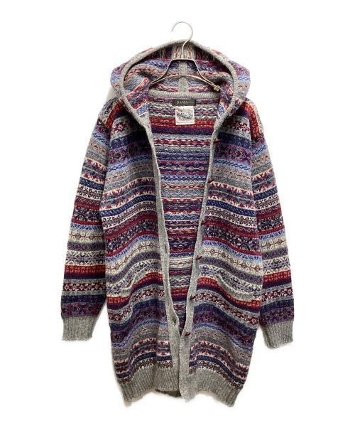DAMA collection（ダーマコレクション）DAMA collection (ダーマコレクション) Jamieson's (ジャミーソンズ) フーディーノルディックカーディガン ネイビー×グレー サイズ:3 未使用品の古着・服飾アイテム