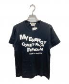 COMME des GARCONSコムデギャルソン）の古着「メッセージロゴTシャツ」｜ブラック