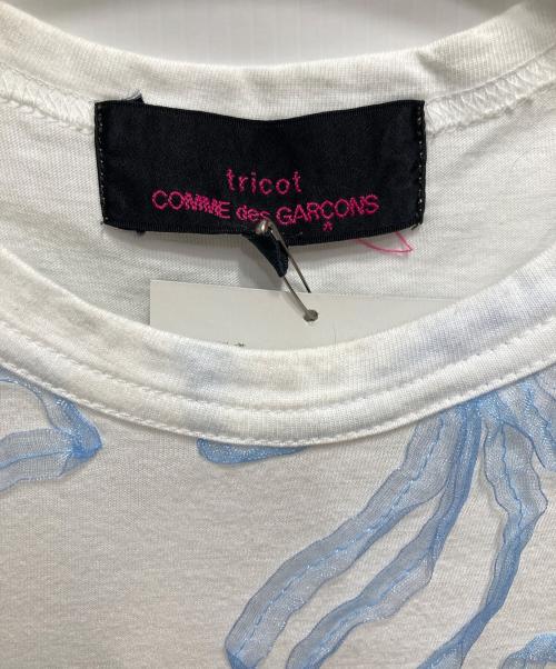 tricot COMME des GARCONS（トリココムデギャルソン）tricot COMME des GARCONS (トリココムデギャルソン) レースデザインＴシャツ ホワイト サイズ:Sの古着・服飾アイテム