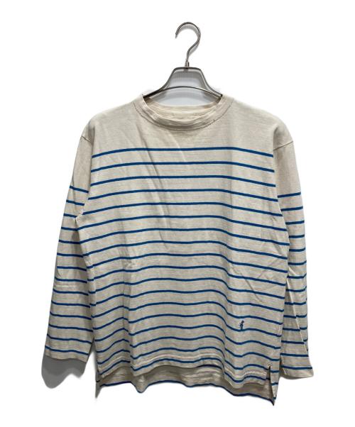 45R（フォーティファイブ・アール）45R (フォーティファイブ・アール) バスクボーダーの908Tシャツ ベージュ×ブルー サイズ:2の古着・服飾アイテム