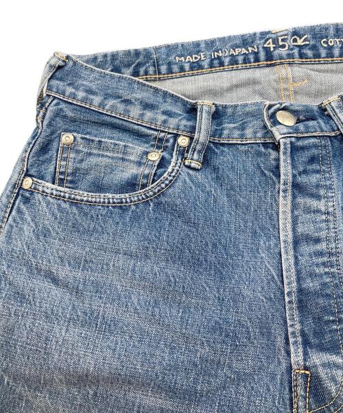 45R（フォーティファイブ・アール）45R (フォーティファイブ・アール) 群青空比古のフロントリバー（加工）デニムパンツ ブルー サイズ:W29の古着・服飾アイテム