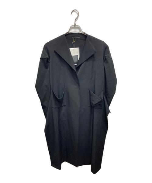 YOHJI YAMAMOTO（ヨウジヤマモト）YOHJI YAMAMOTO (ヨウジヤマモト) ウールギャバ袖立体切替フロントロングジャケット ブラック サイズ:ｓの古着・服飾アイテム