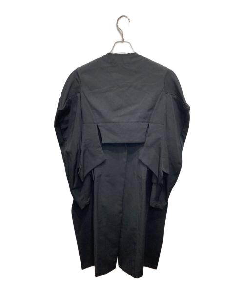 YOHJI YAMAMOTO（ヨウジヤマモト）YOHJI YAMAMOTO (ヨウジヤマモト) ウールギャバ袖立体切替フロントロングジャケット ブラック サイズ:ｓの古着・服飾アイテム