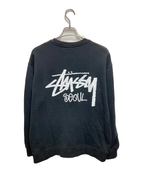 stussy（ステューシー）stussy (ステューシー) プリントスウェット ブラック サイズ:XLの古着・服飾アイテム