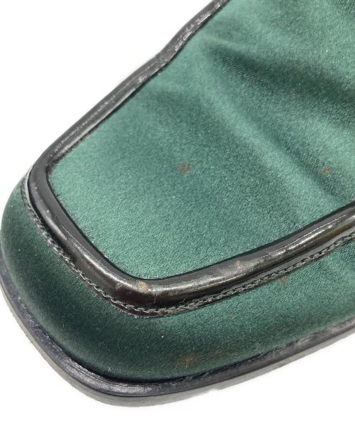GUCCI（グッチ）GUCCI (グッチ) スクエアベロアビットローファー グリーン サイズ:７Bの古着・服飾アイテム