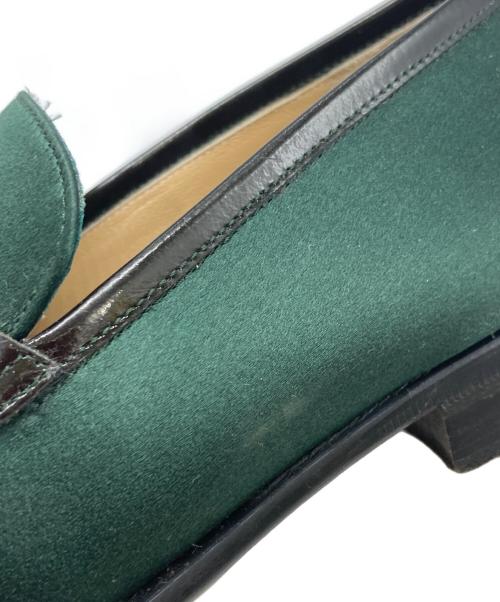 GUCCI（グッチ）GUCCI (グッチ) スクエアベロアビットローファー グリーン サイズ:７Bの古着・服飾アイテム