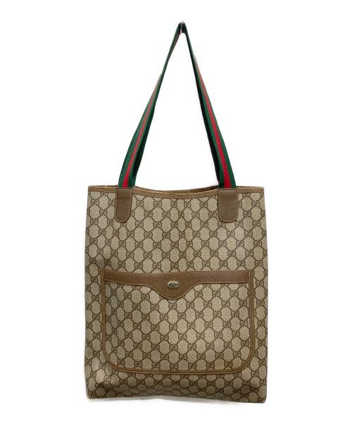 GUCCI（グッチ）GUCCI (グッチ) GGスプリームシェリーライントートバッグ ブラウンの古着・服飾アイテム