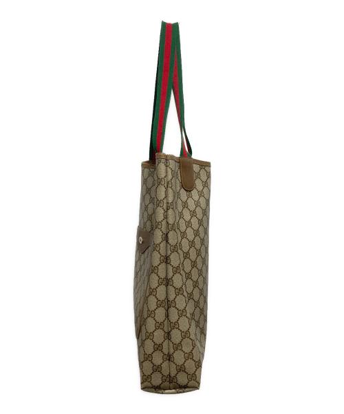 GUCCI（グッチ）GUCCI (グッチ) GGスプリームシェリーライントートバッグ ブラウンの古着・服飾アイテム