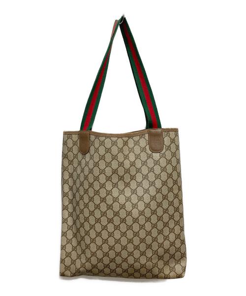 GUCCI（グッチ）GUCCI (グッチ) GGスプリームシェリーライントートバッグ ブラウンの古着・服飾アイテム