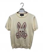Psycho Bunnyサイコ バニー）の古着「ロゴニットTシャツ」｜ベージュ