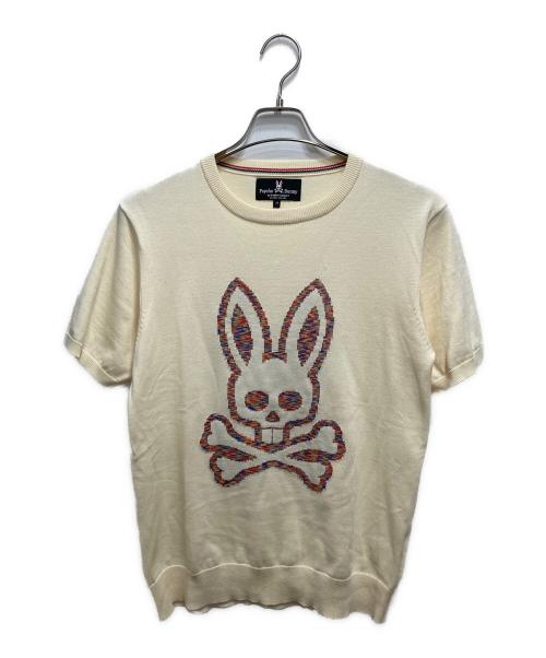 Psycho Bunny（サイコ バニー）Psycho Bunny (サイコ バニー) ロゴニットTシャツ ベージュ サイズ:Mの古着・服飾アイテム